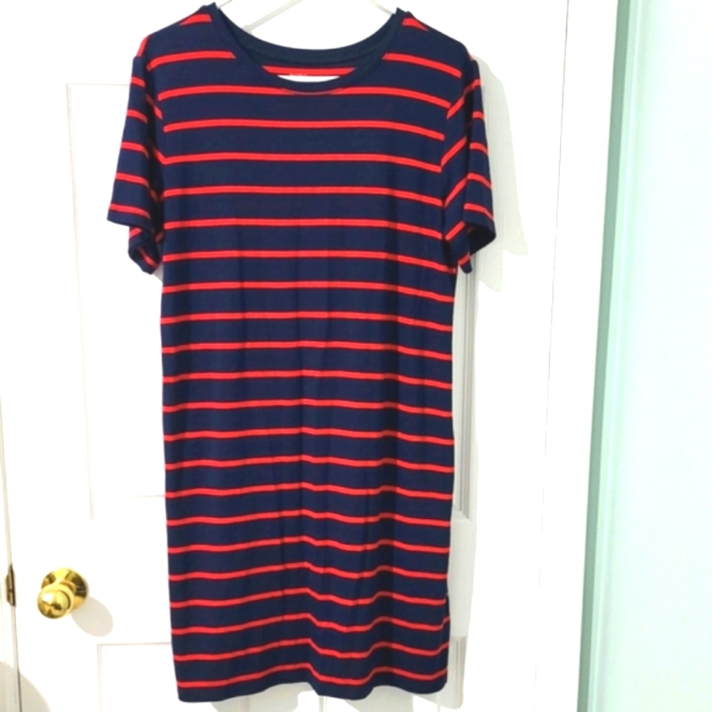 BCBGeneration Women's Striped Short Sleeve Shift Dress Size M